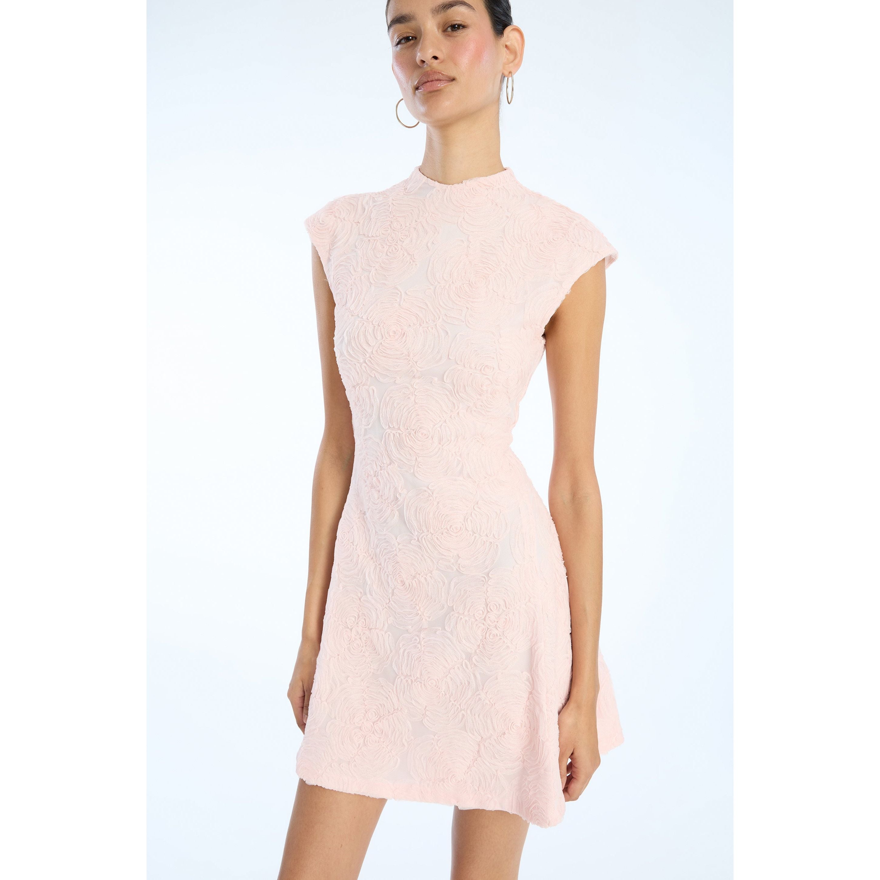 ROTATE Birger Christensen Mesh Mini Dress - Orchid Ice