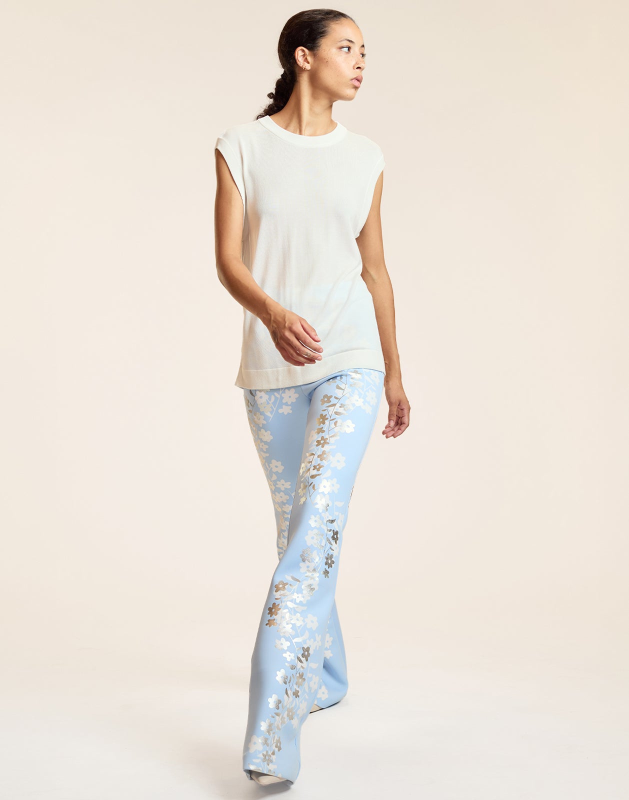 Cynthia Rowley Metallic Bonded Pants - Blusil