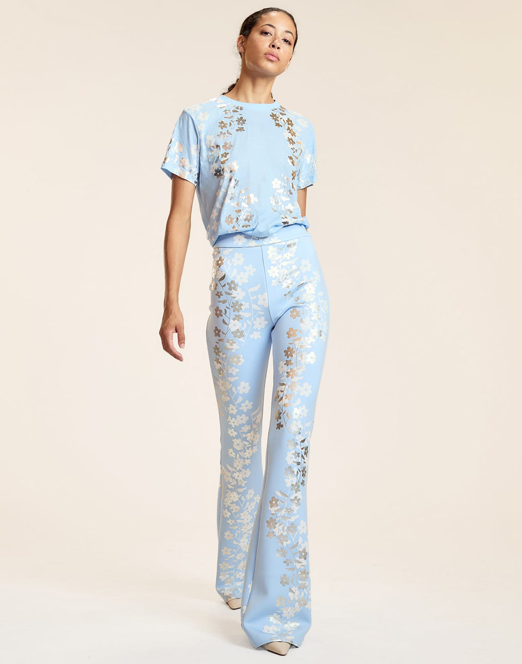 Cynthia Rowley Metallic Bonded Pants - Blusil
