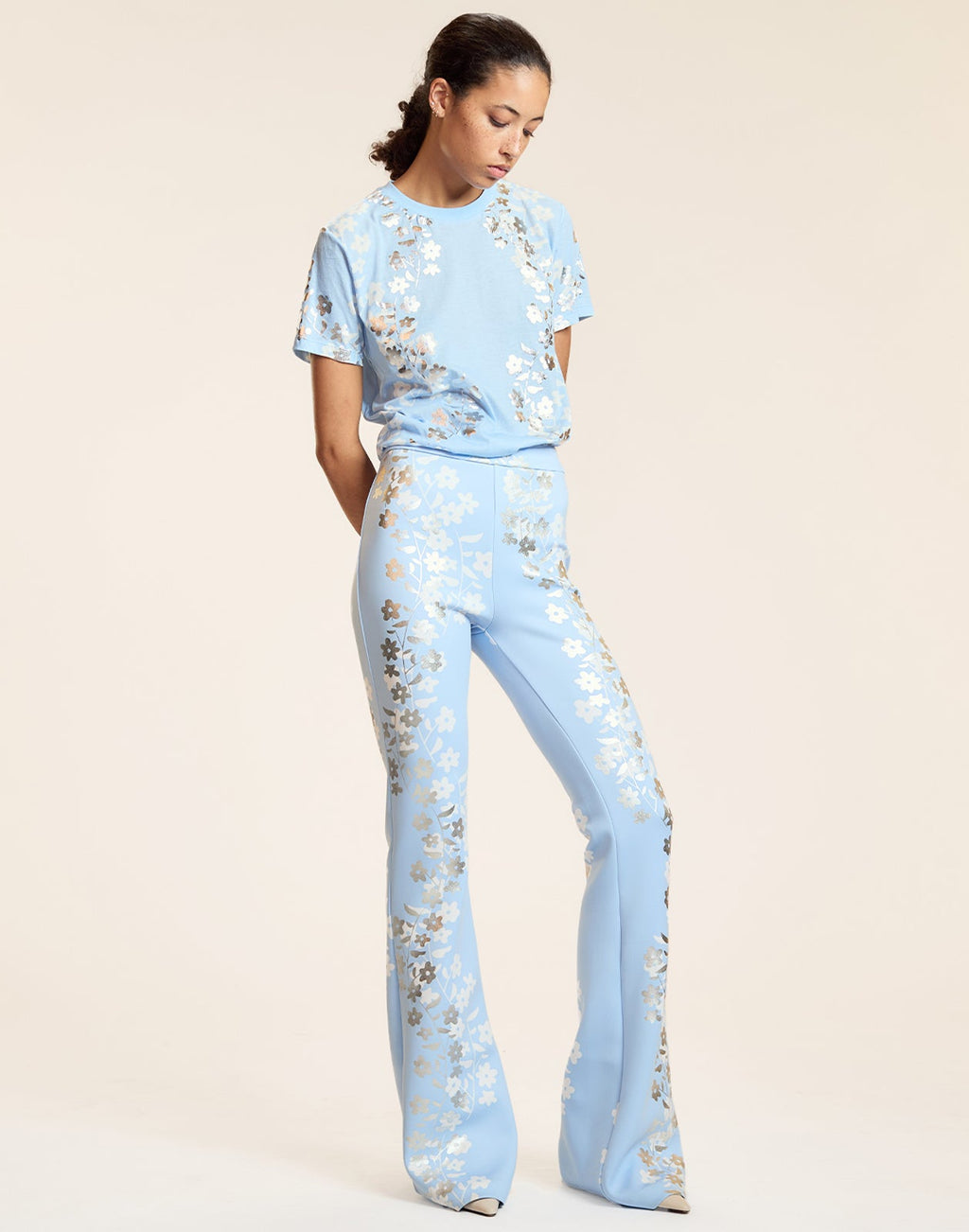 Cynthia Rowley Metallic Bonded Pants - Blusil
