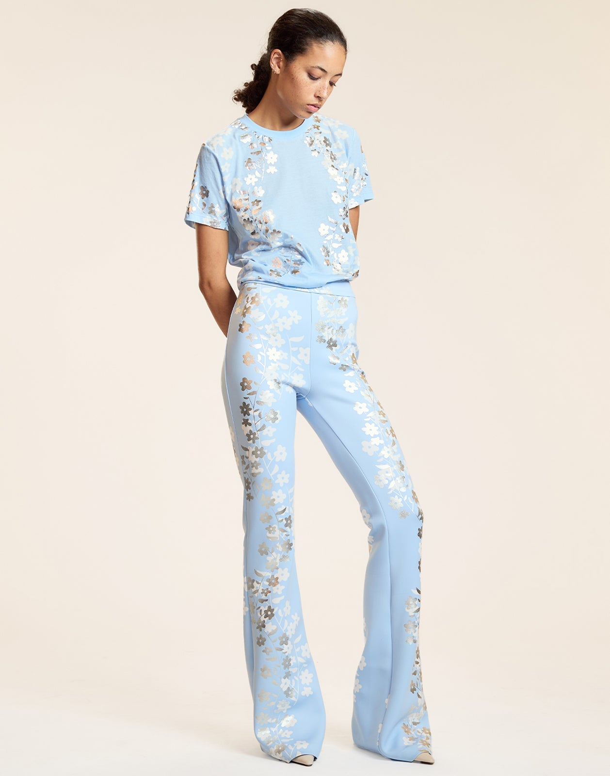 Cynthia Rowley Metallic Bonded Pants - Blusil