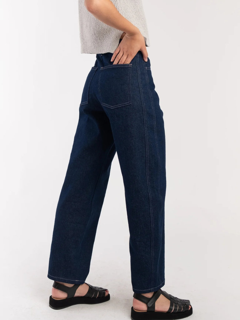 Micaela Greg Dark Indigo Panel Jean
