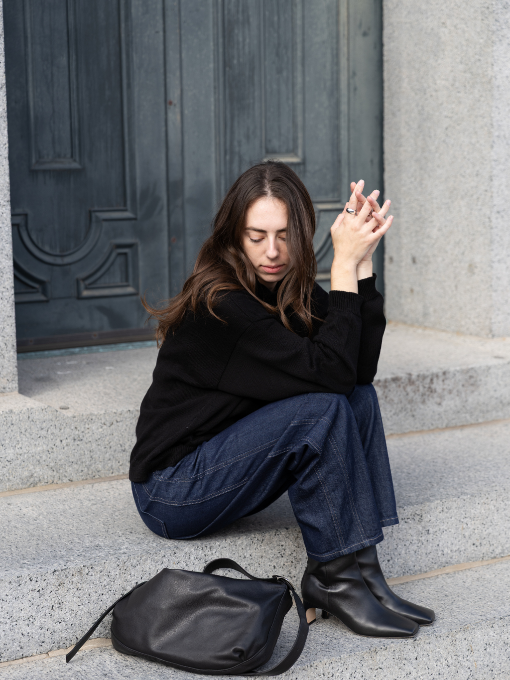 Micaela Greg Dark Indigo Panel Jean