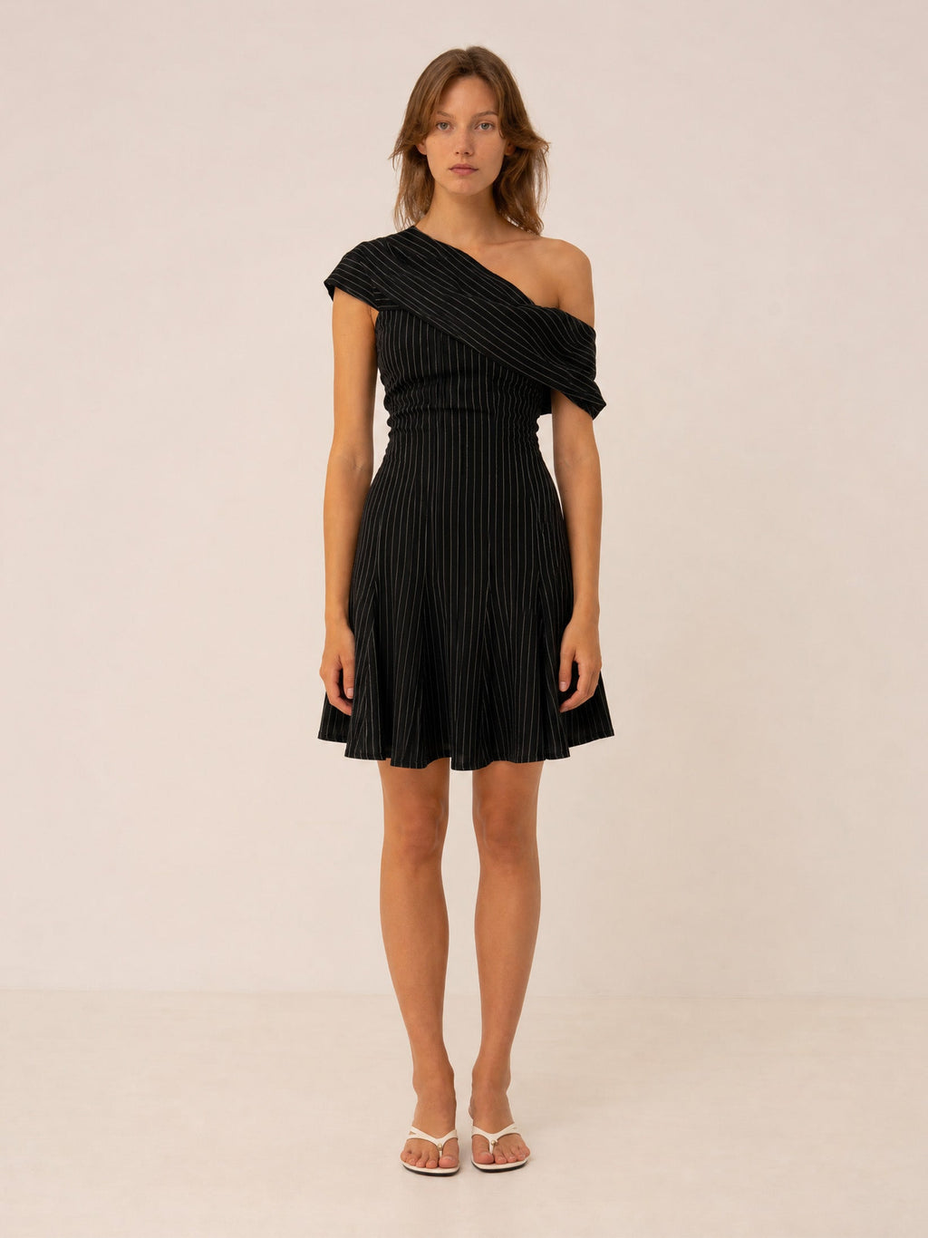 Carmen Says Striped Off Shoulder Mini Dress