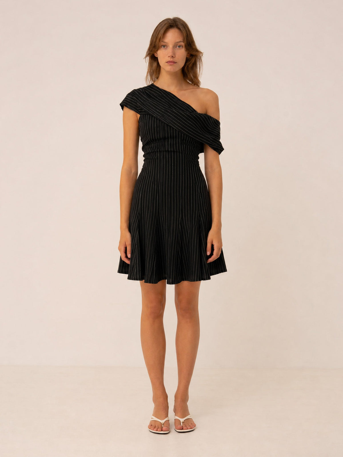 Carmen Says Striped Off Shoulder Mini Dress