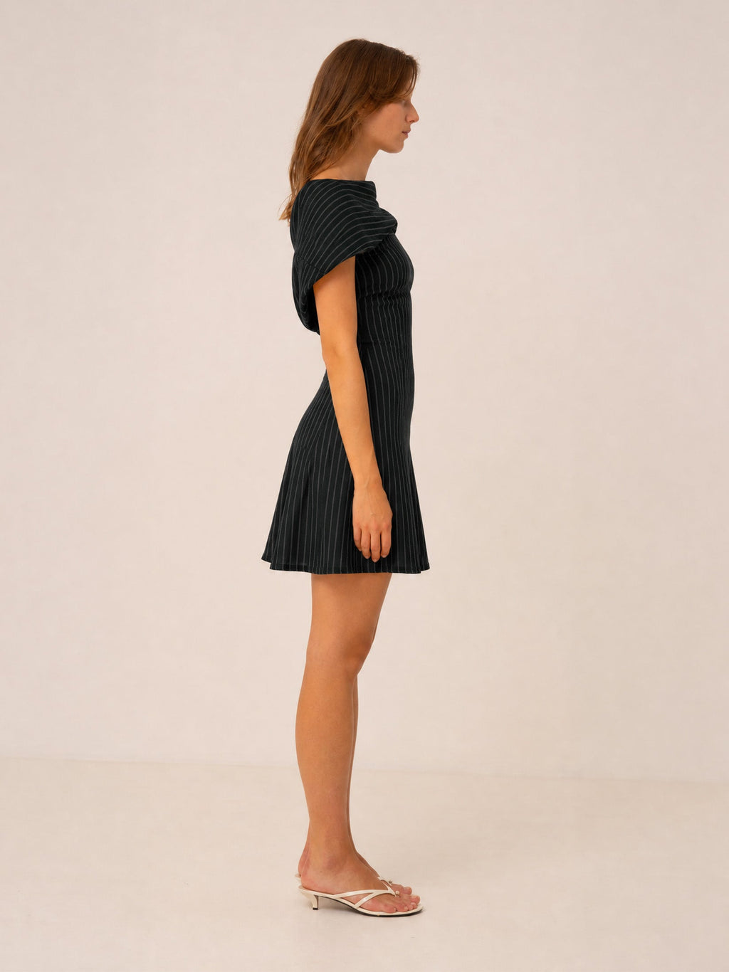 Carmen Says Striped Off Shoulder Mini Dress