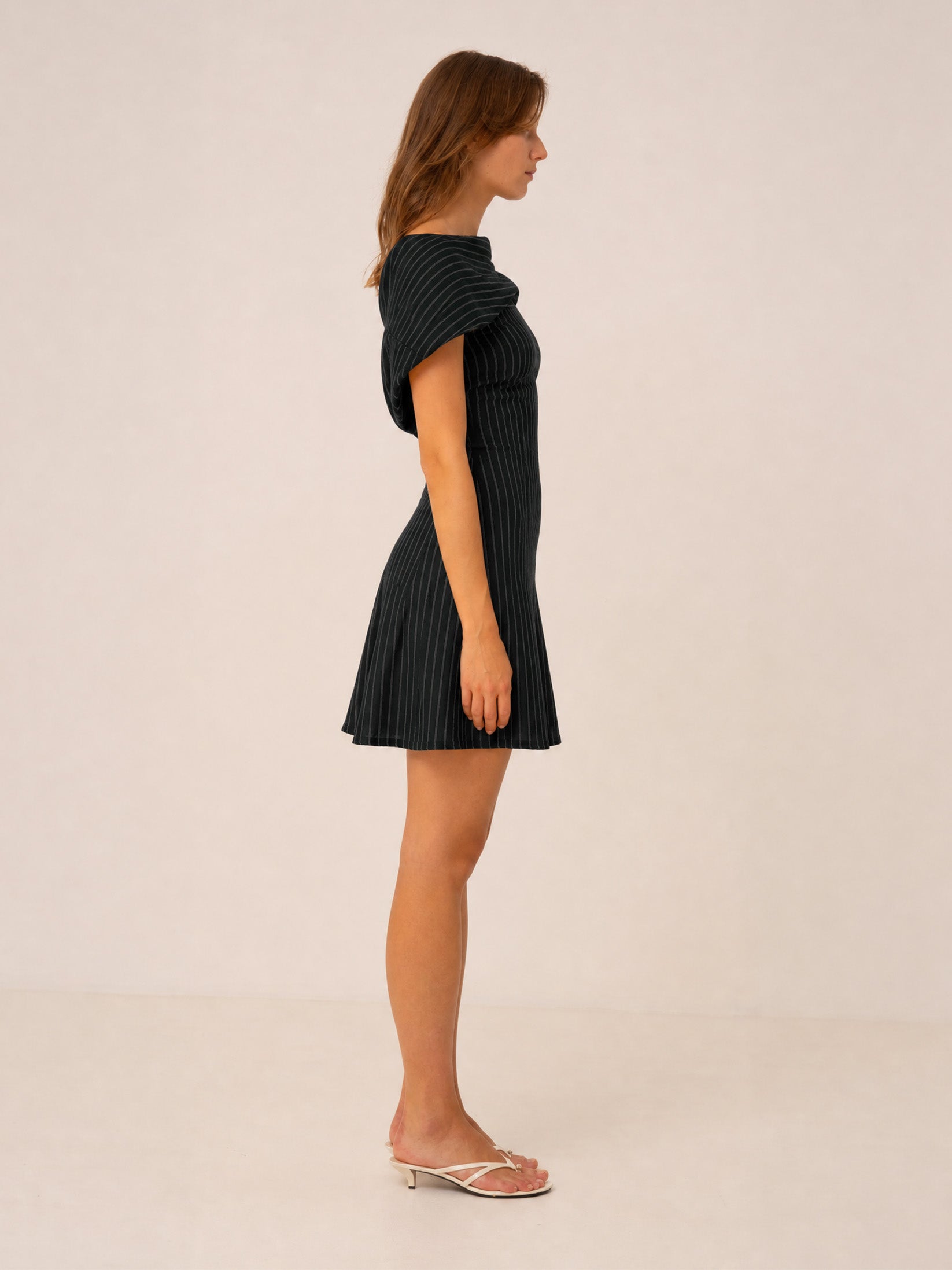 Carmen Says Striped Off Shoulder Mini Dress