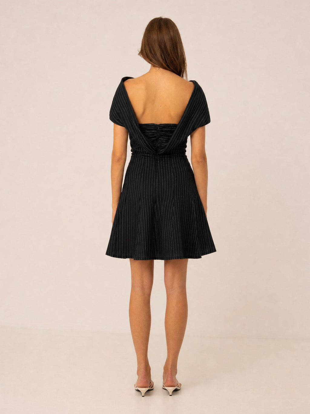 Carmen Says Striped Off Shoulder Mini Dress