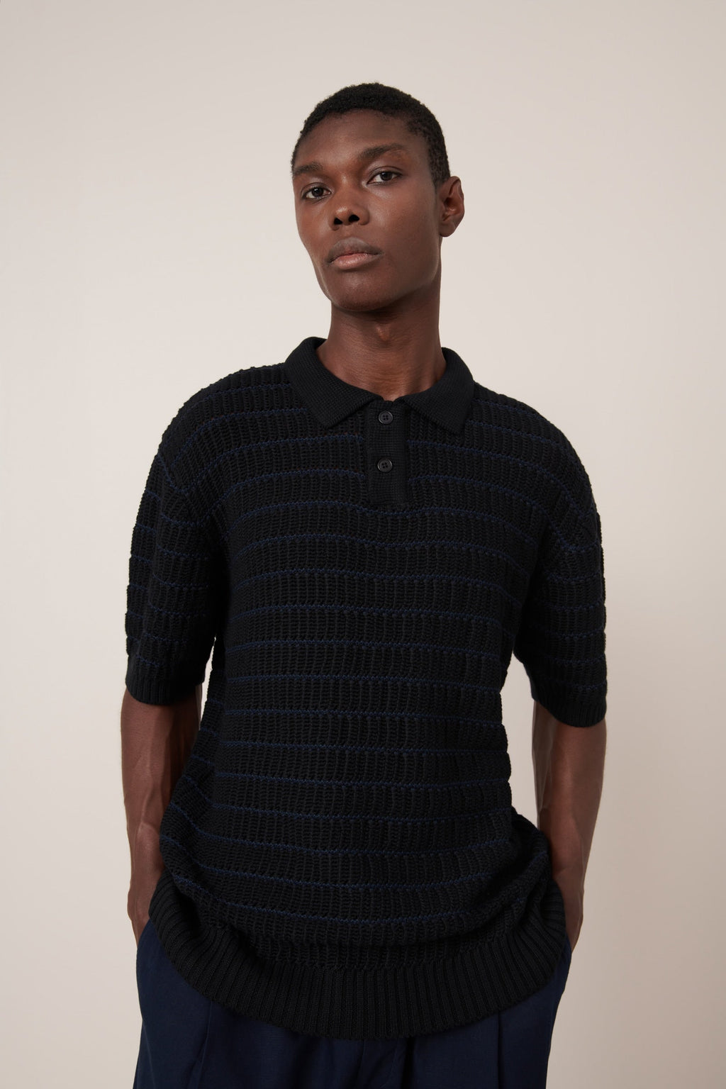 Kowtow Midnight Polo - Black-Navy