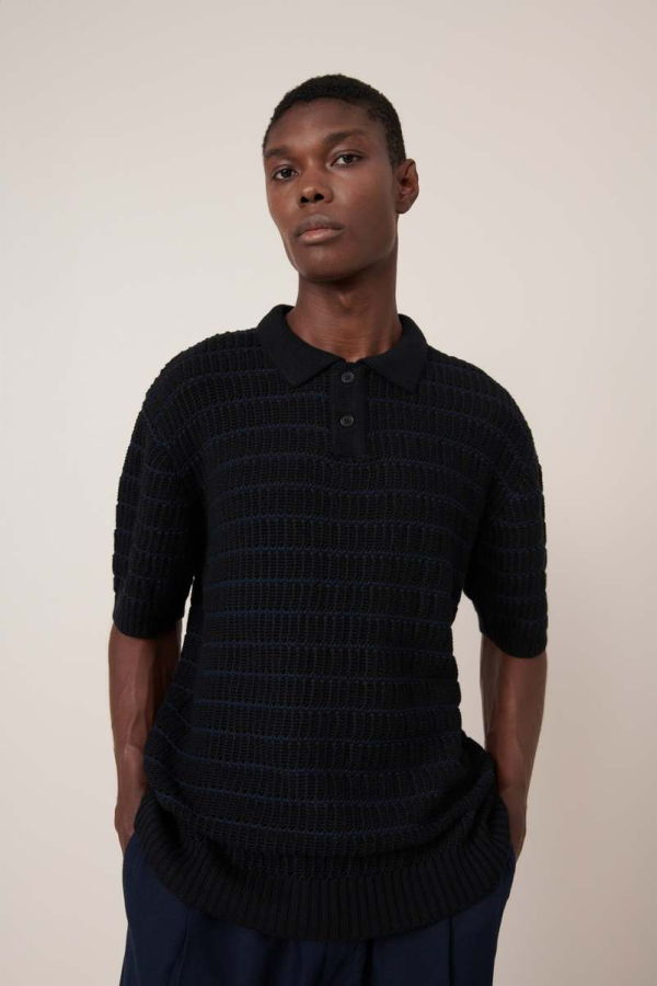 Kowtow Midnight Polo - Black-Navy