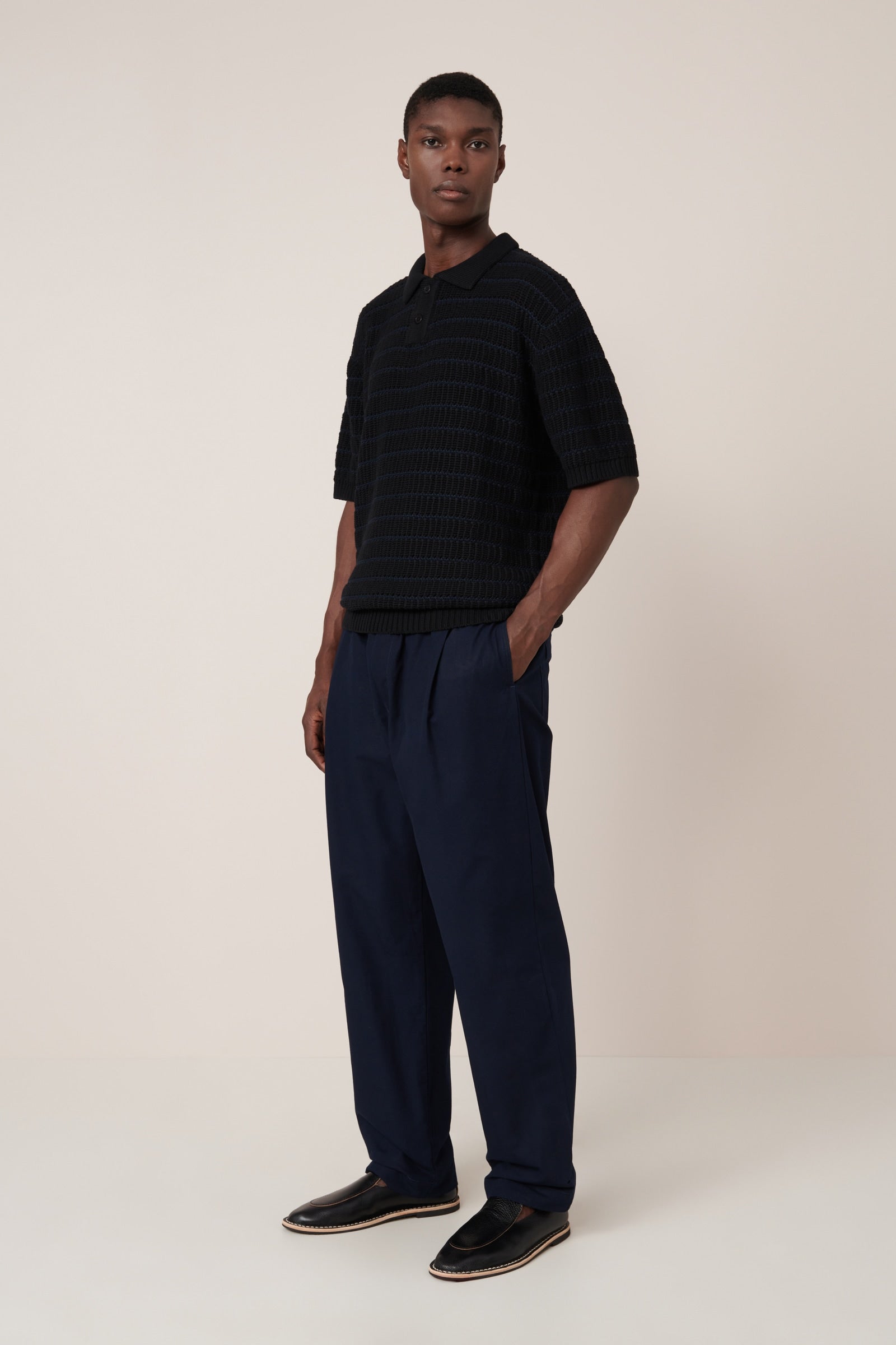 Kowtow Midnight Polo - Black-Navy
