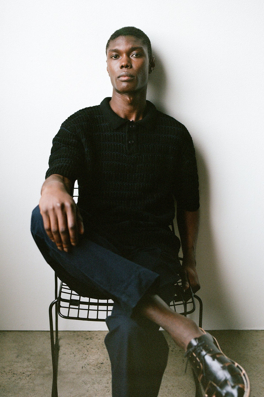 Kowtow Midnight Polo - Black-Navy