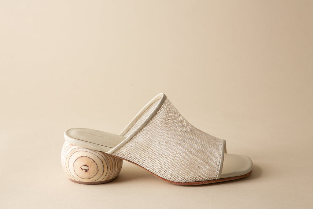 Huma Blanco Milla Heeled Mule - Natural