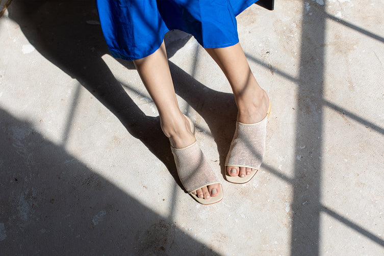 Huma Blanco Milla Heeled Mule - Natural