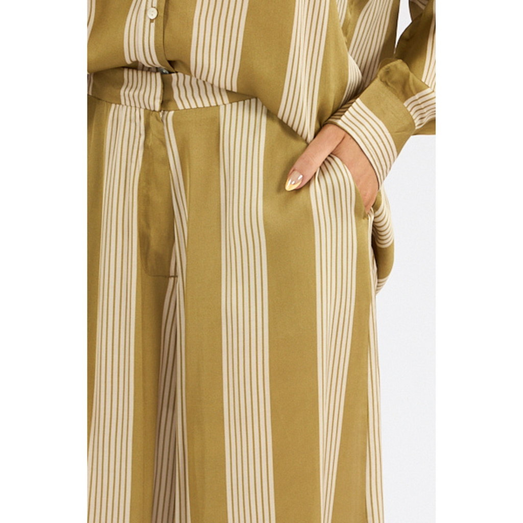 Deluc Milo Pant - Khaki & Ecru