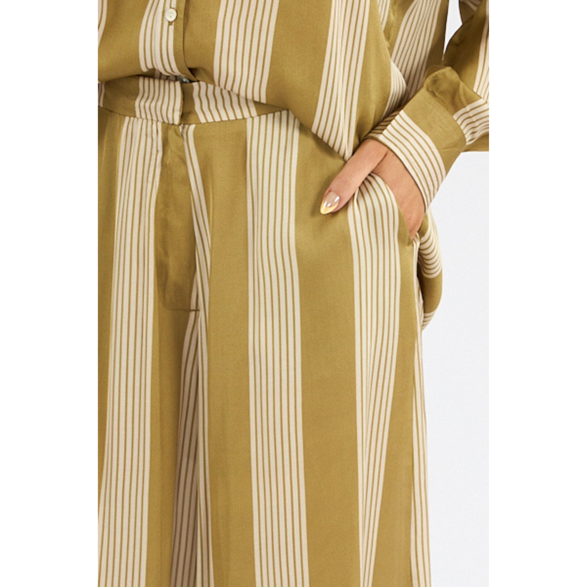 Deluc Milo Pant - Khaki & Ecru