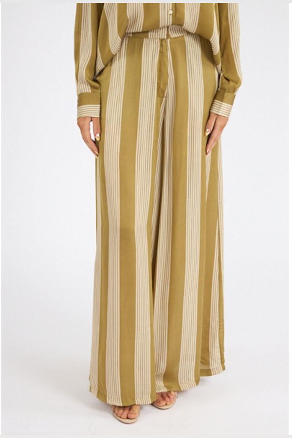 Deluc Milo Pant - Khaki & Ecru