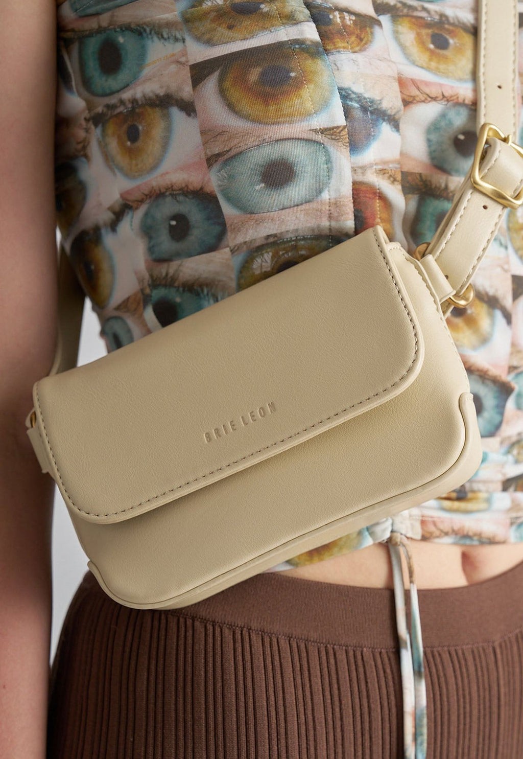 BRIE LEON Mini Camille Crossbody - Cashew