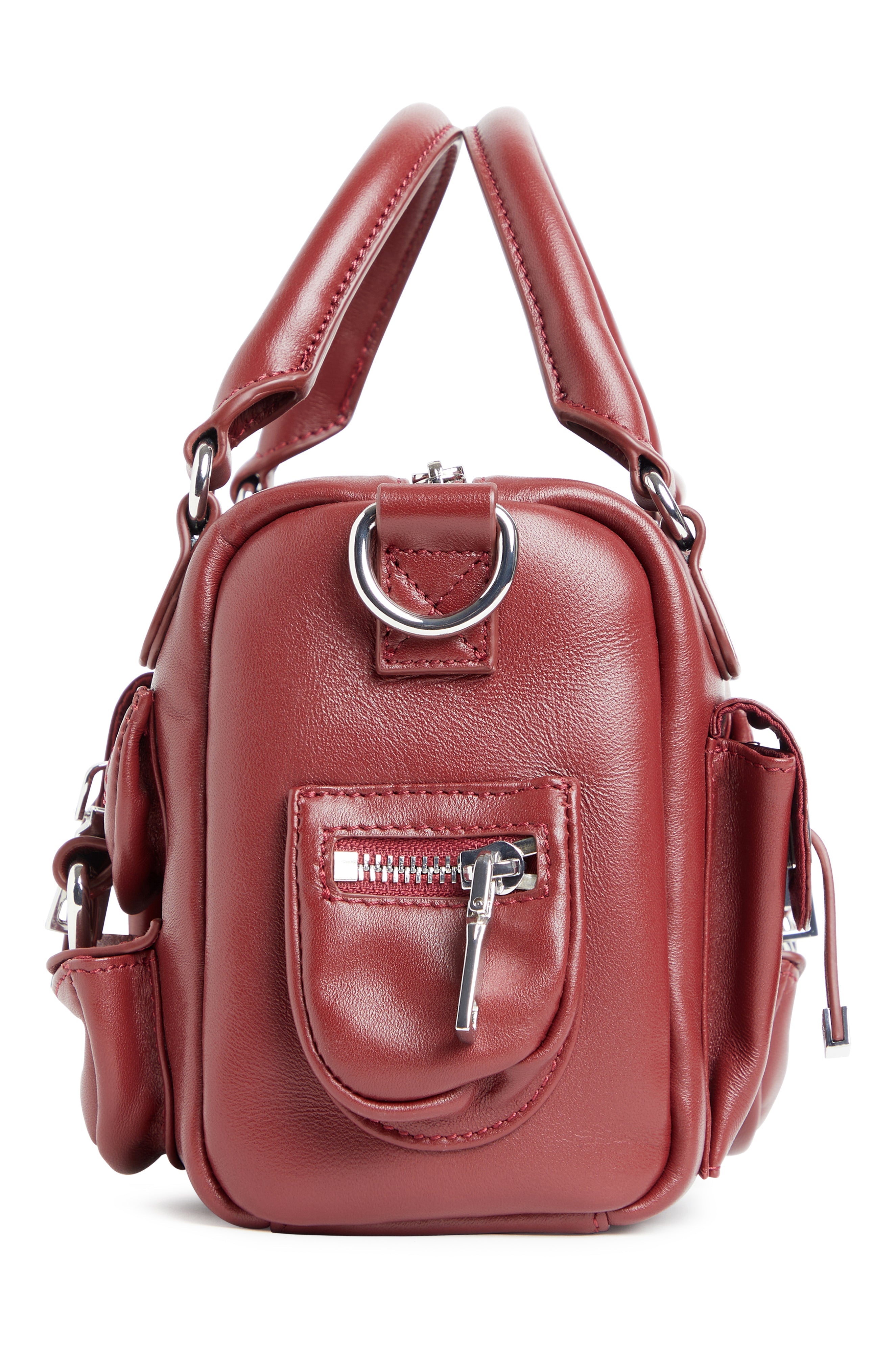 Cynthia Rowley Mini Leather Cargo Bag - Oxblood