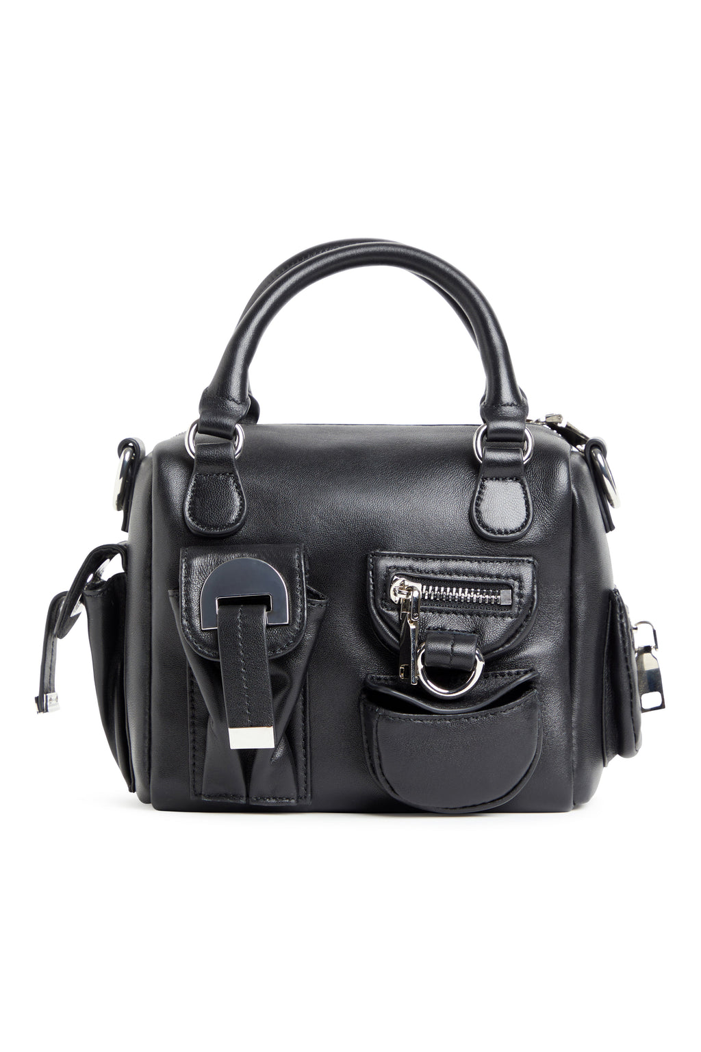 Cynthia Rowley Mini Leather Cargo Bag - Black