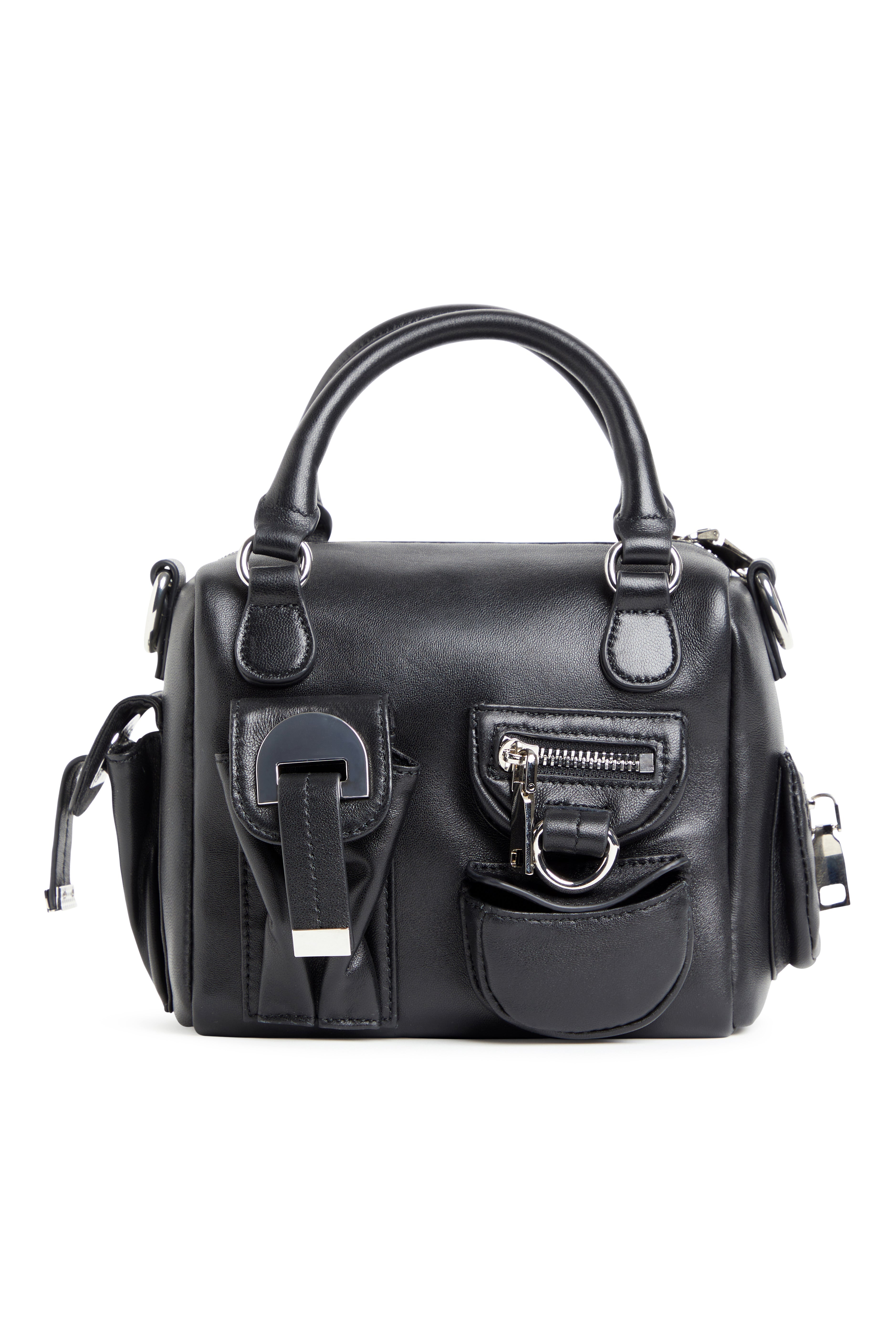 Cynthia Rowley Mini Leather Cargo Bag - Black