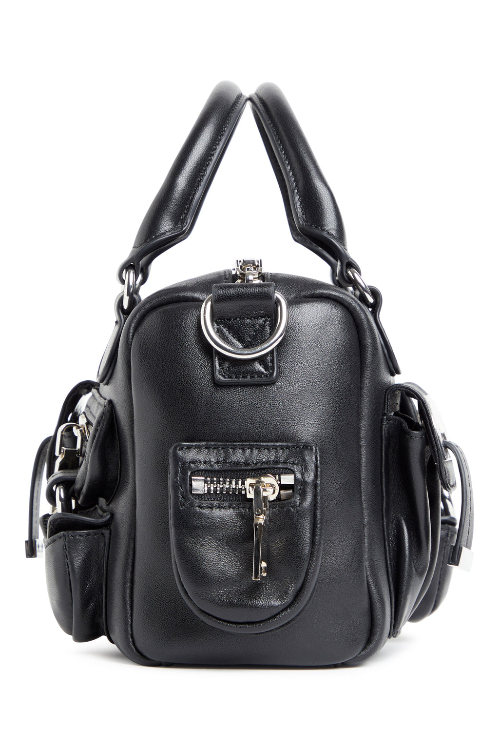 Cynthia Rowley Mini Leather Cargo Bag - Black