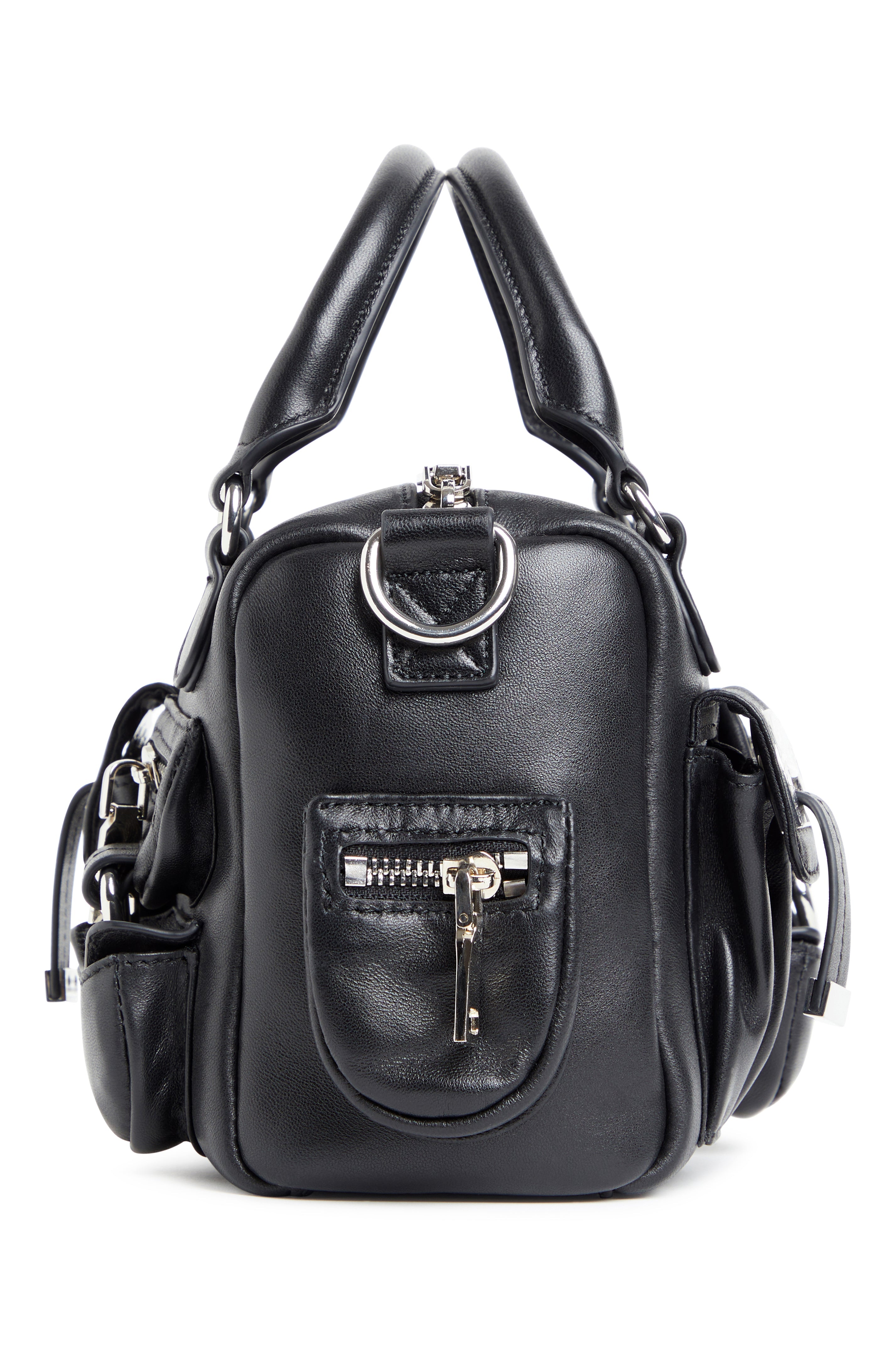 Cynthia Rowley Mini Leather Cargo Bag - Black