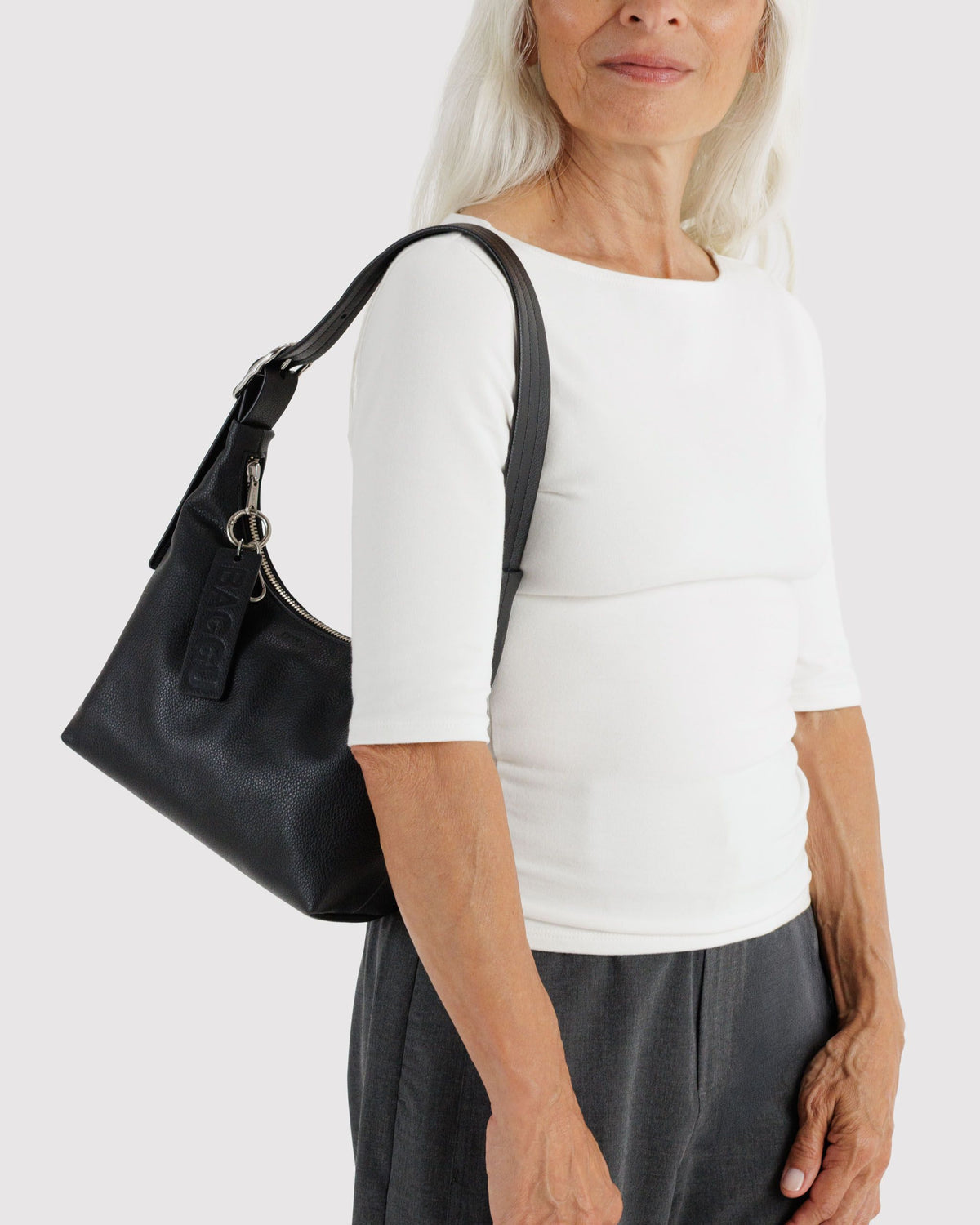 BAGGU Mini Recycled Leather Shoulder Bag