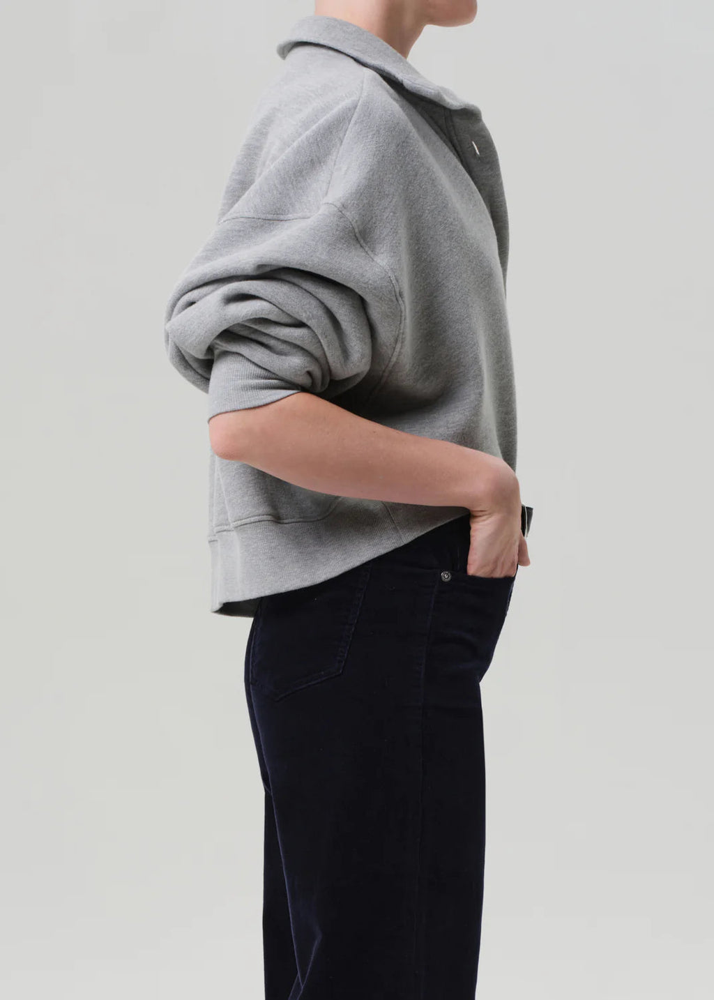 Citizens of Humanity Mirelle Funnel Neck Sweatshirt - Heather Grey