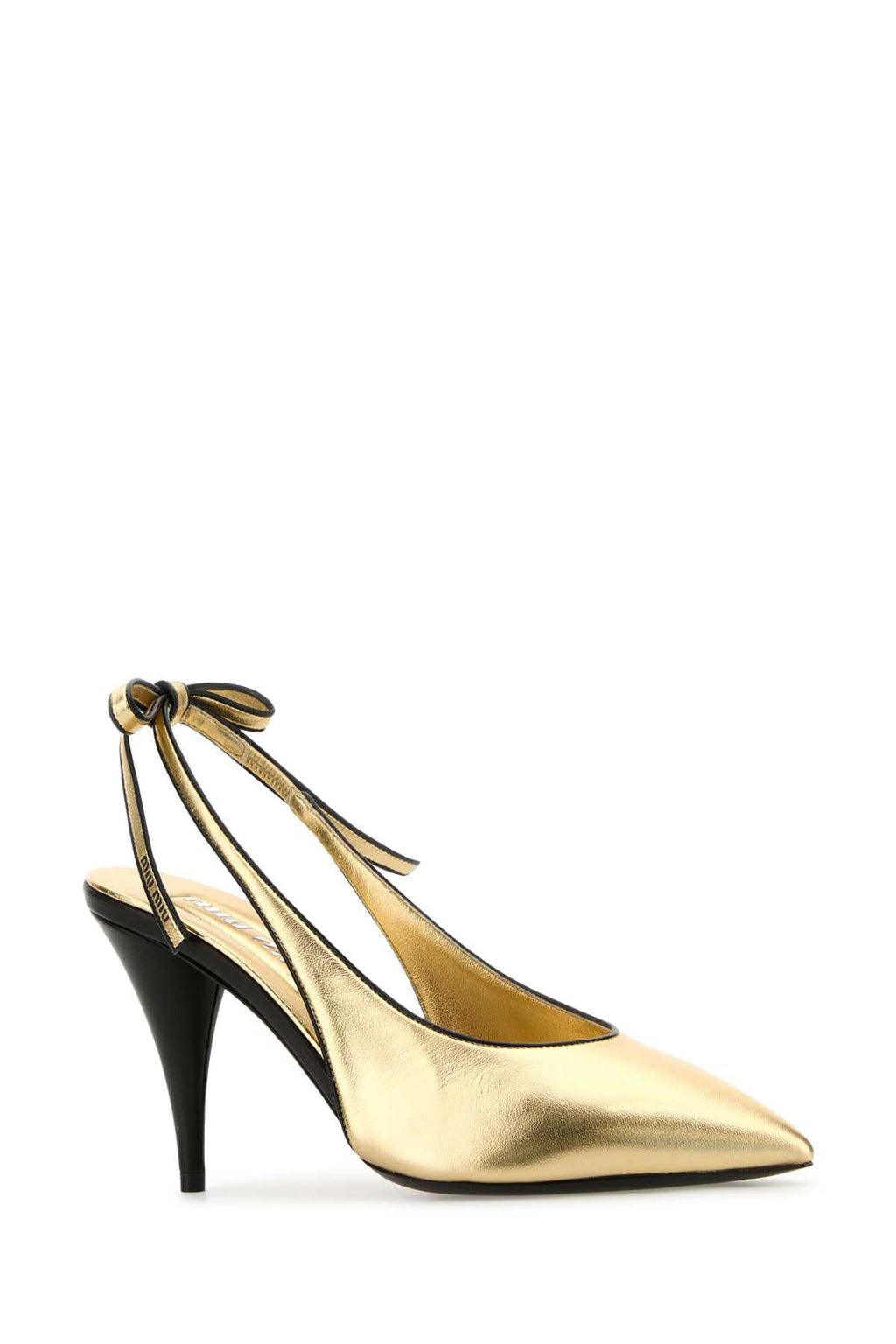 MIU MIU Gold Leather Pumps - Gold