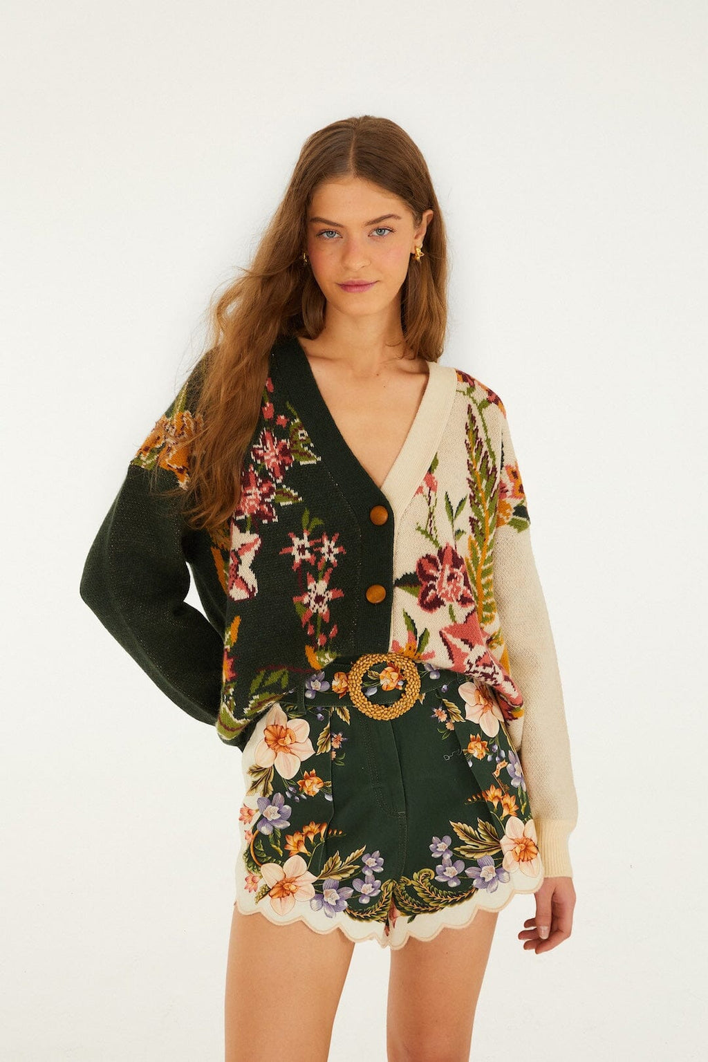Farm Rio Mixed Nature Knit Cardigan