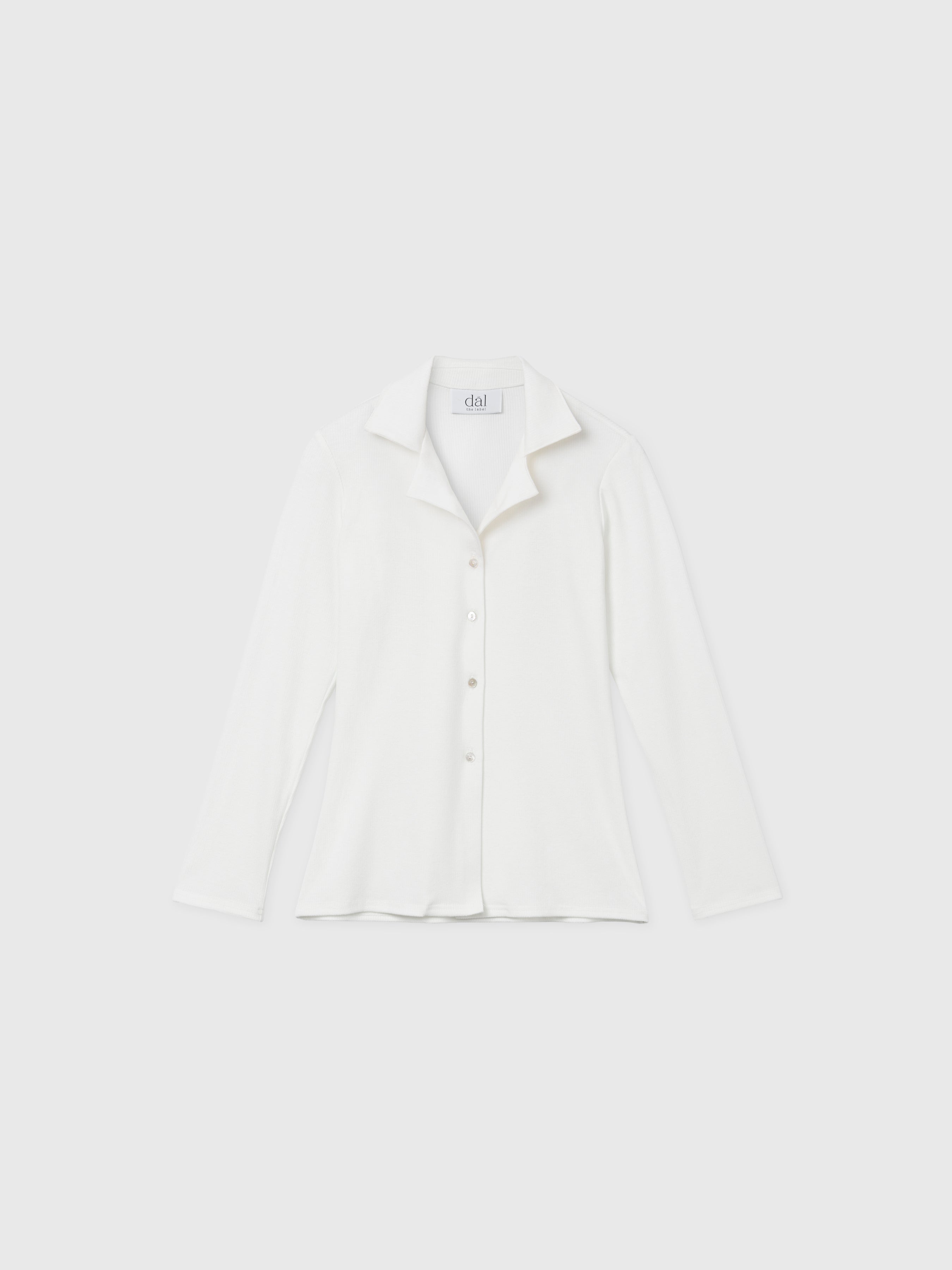 DĀL THE LABEL Modal Rib Knit Collared Cardigan