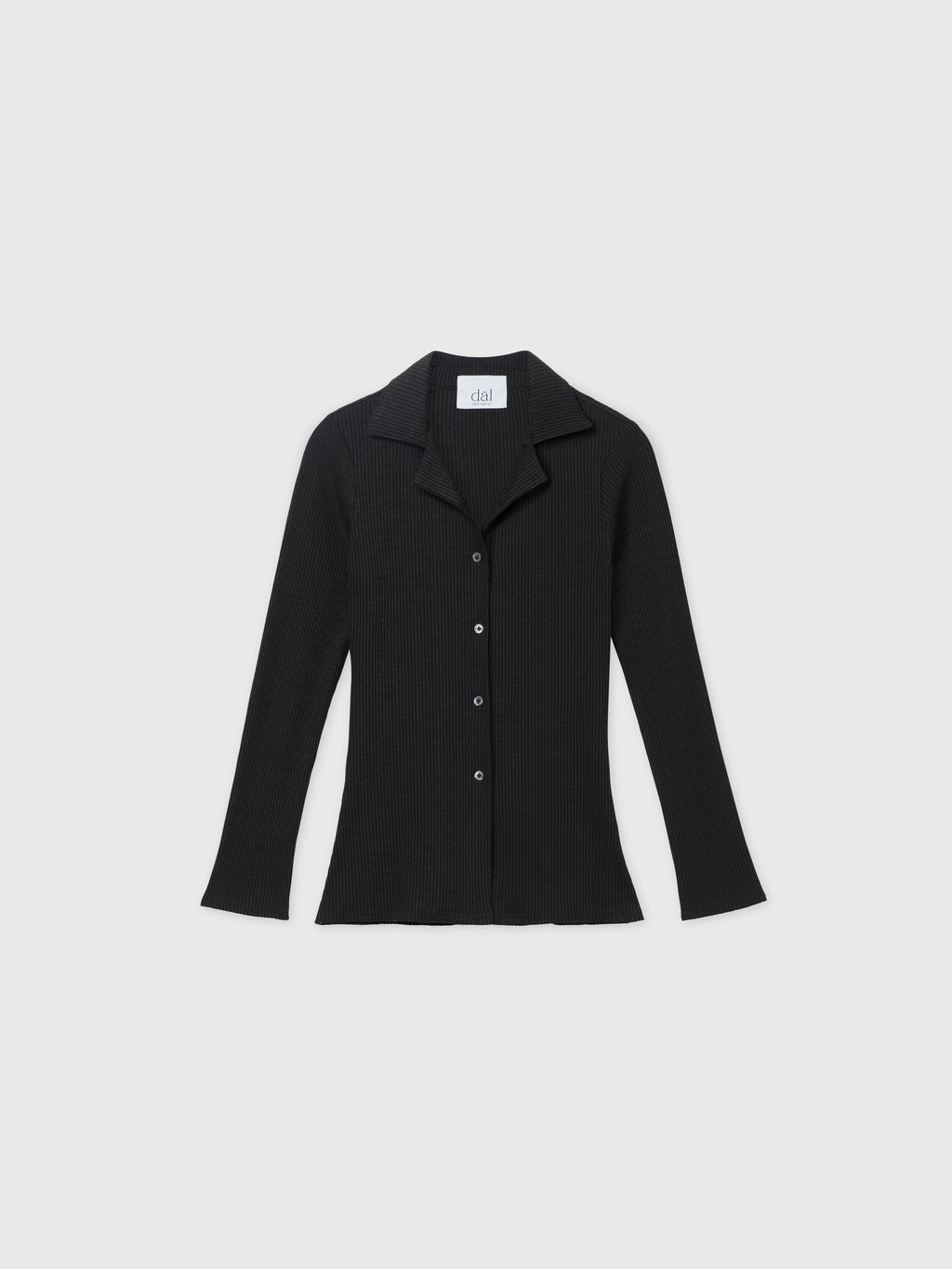 DĀL THE LABEL Modal Rib Knit Collared Cardigan