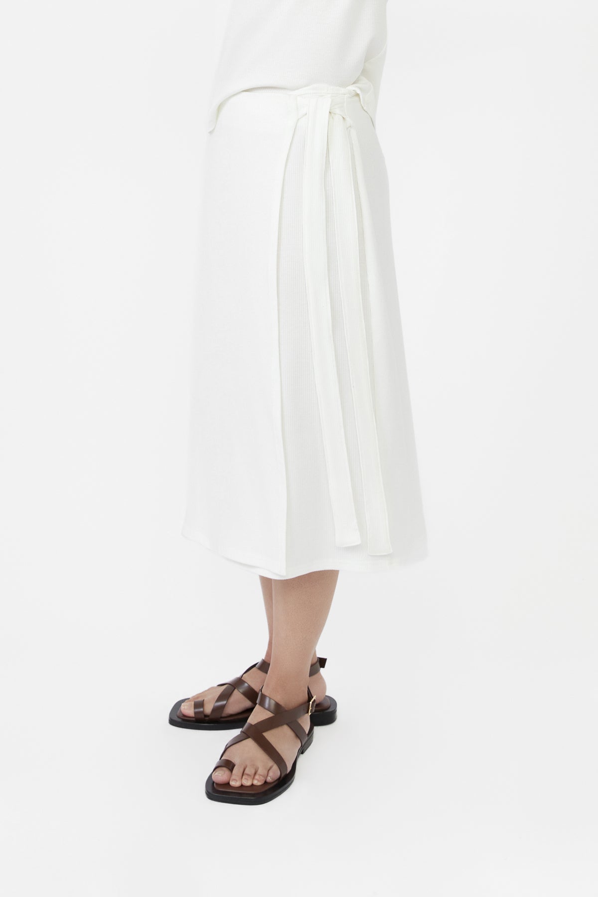 DĀL THE LABEL Modal Rib Knit Wrap Skirt