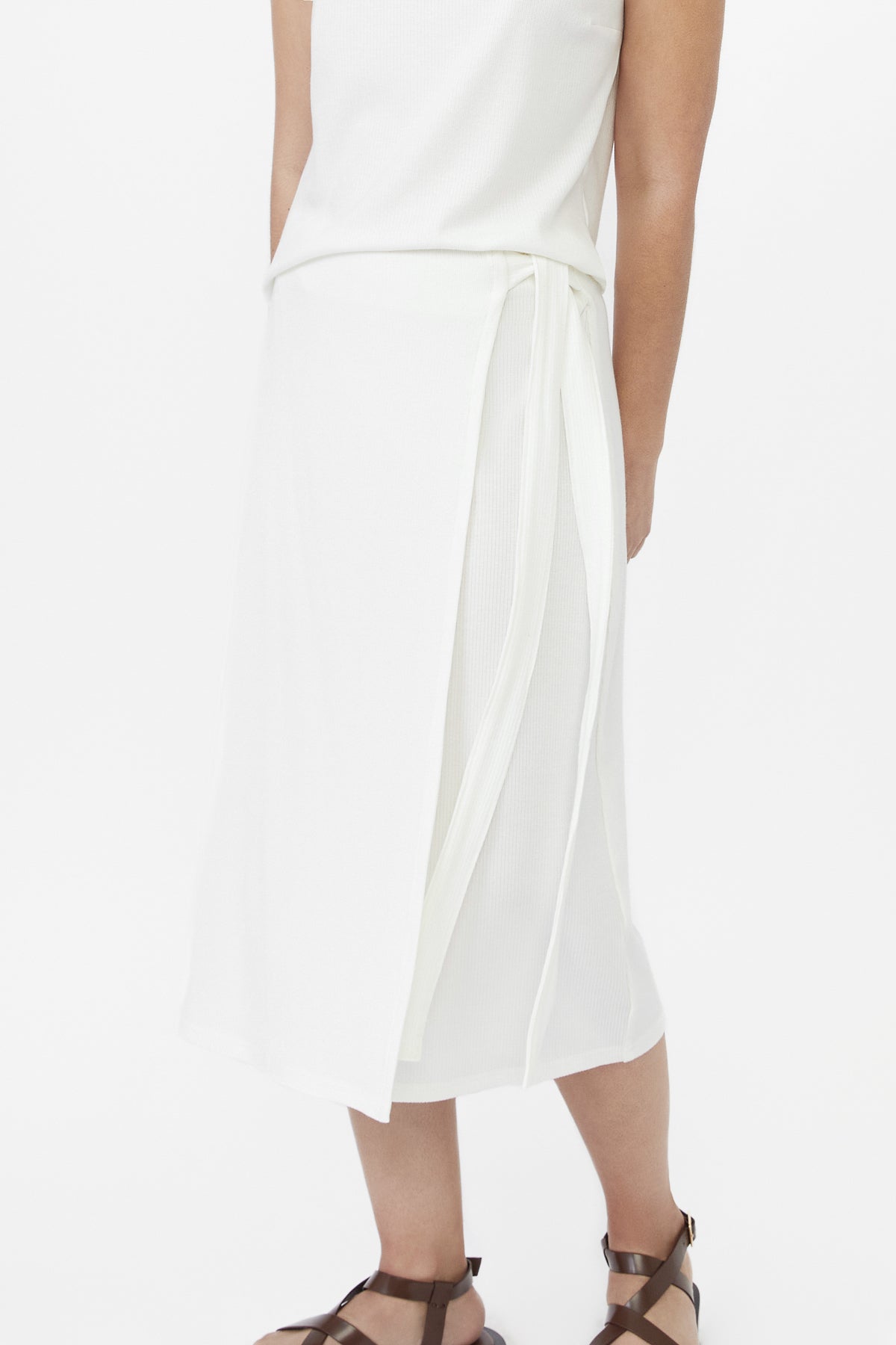 DĀL THE LABEL Modal Rib Knit Wrap Skirt