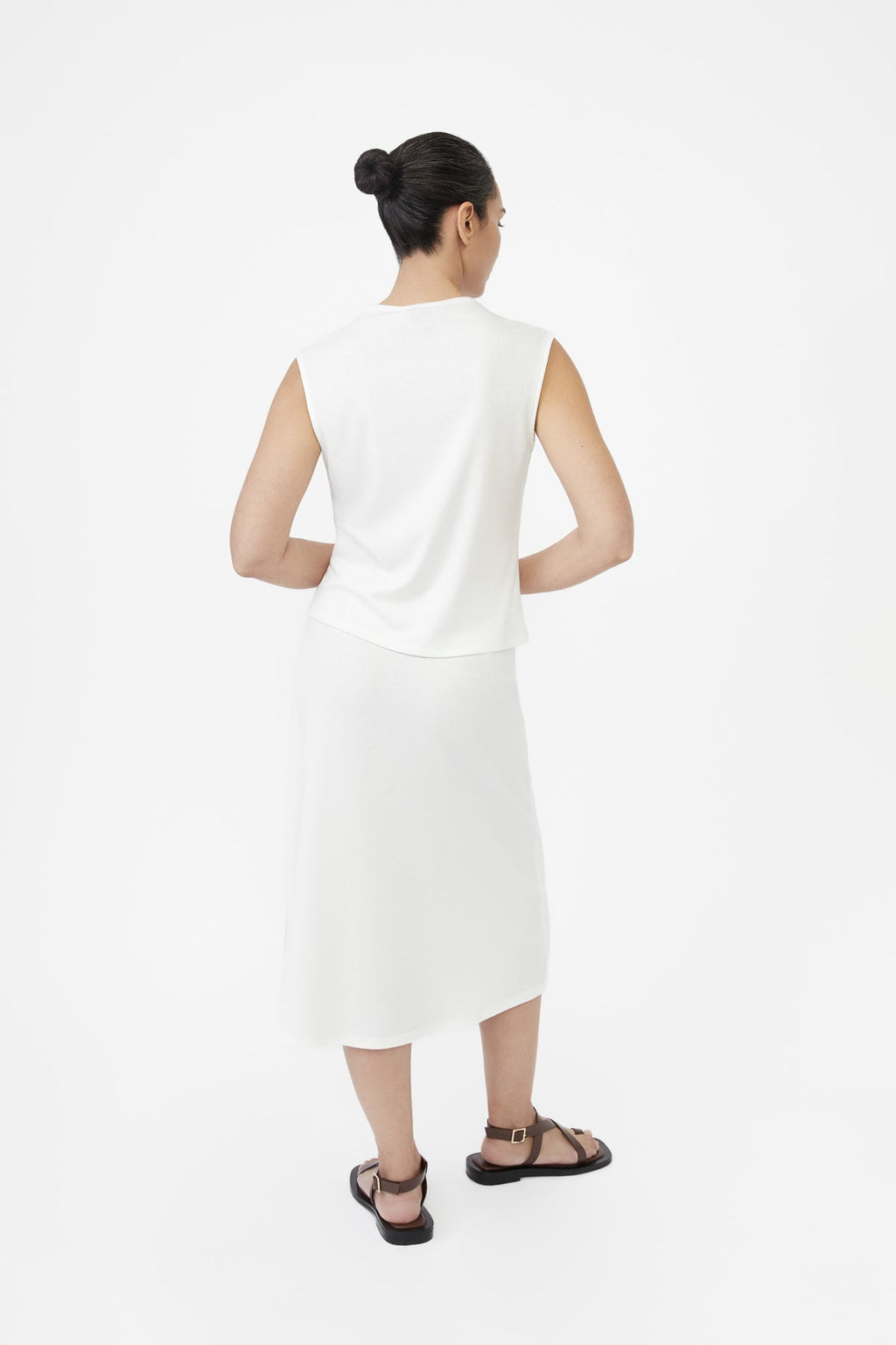 DĀL THE LABEL Modal Rib Knit Wrap Skirt