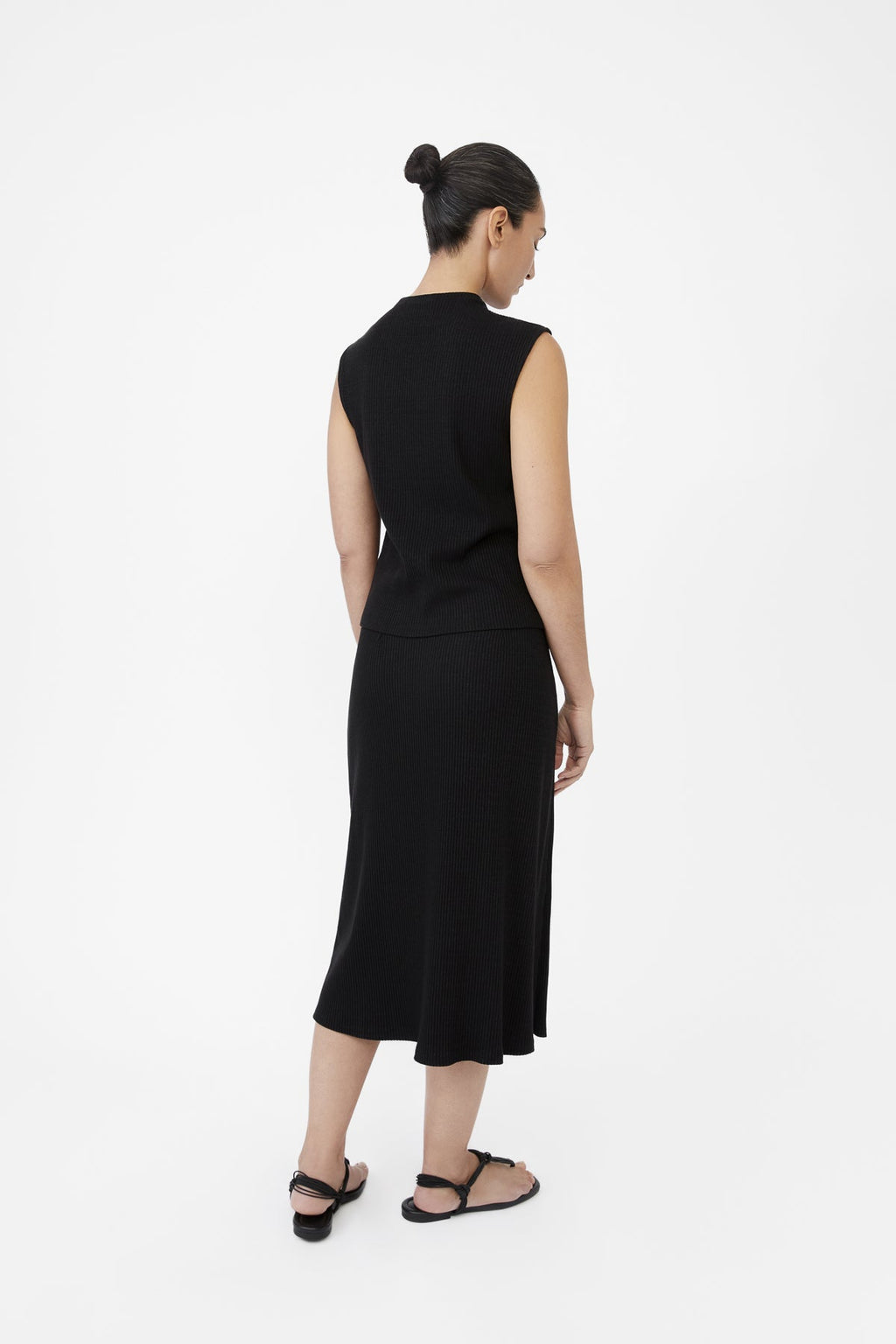 DĀL THE LABEL Modal Rib Knit Wrap Skirt