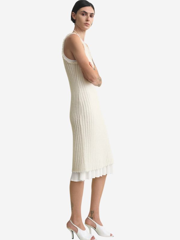 Totême Mohair Knit Tank Dress - Off White