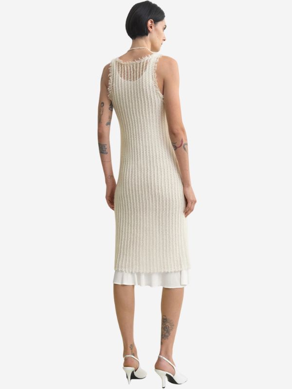 Totême Mohair Knit Tank Dress - Off White