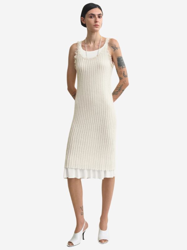 Totême Mohair Knit Tank Dress - Off White