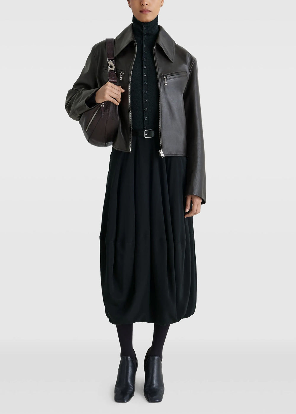 Lemaire Boxy Leather Blouson - Moka