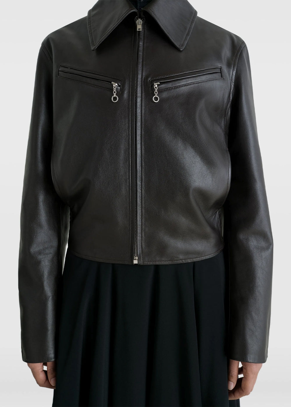 Lemaire Boxy Leather Blouson - Moka