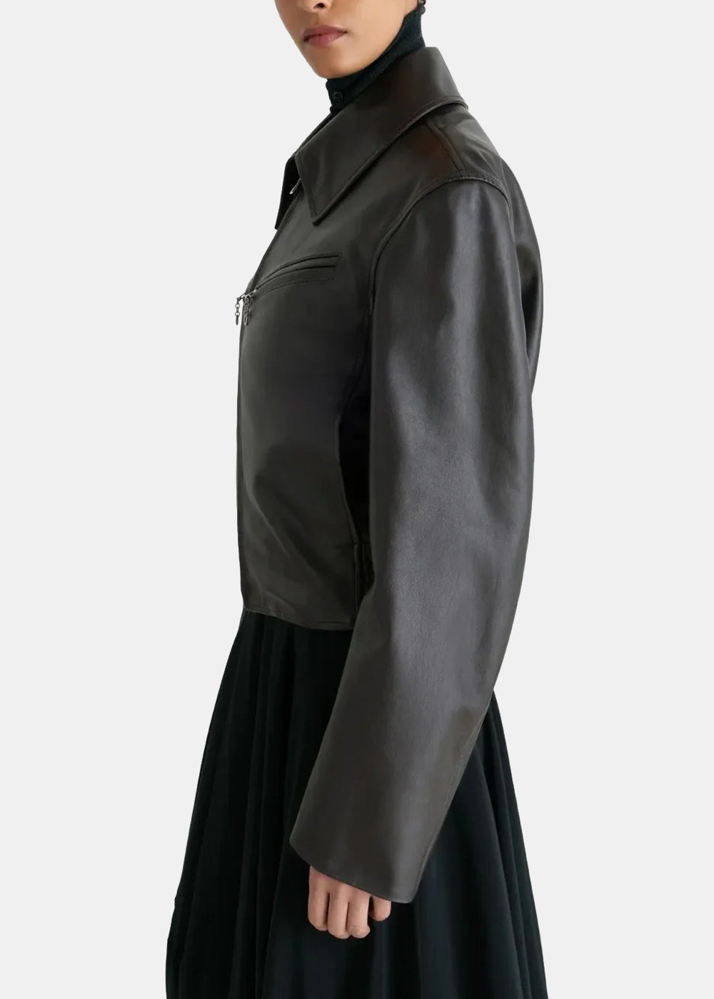 Lemaire Boxy Leather Blouson - Moka