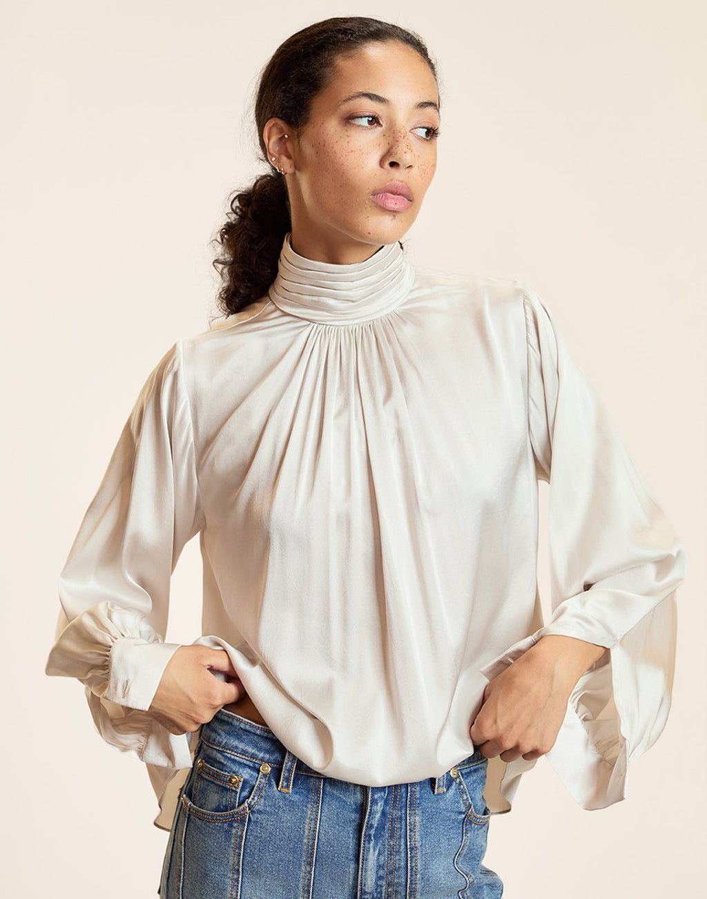Cynthia Rowley Monroe Silk Blouse - White