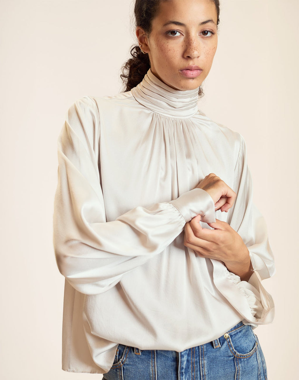 Cynthia Rowley Monroe Silk Blouse - White