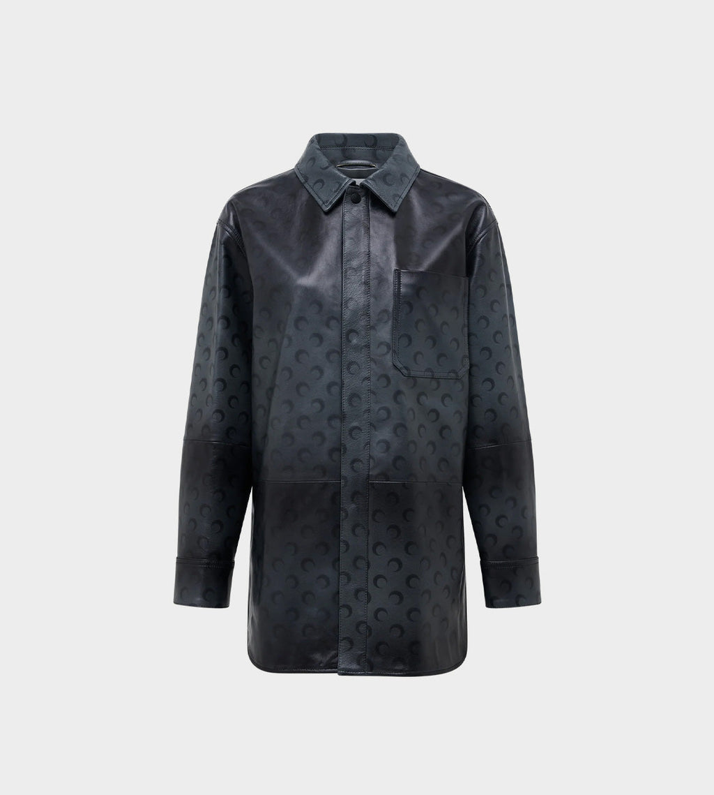 MARINE SERRE Moon Airbrushed Leather Overshirt
