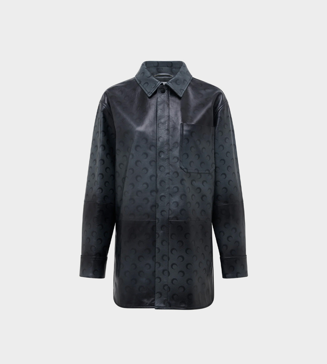 MARINE SERRE Moon Airbrushed Leather Overshirt