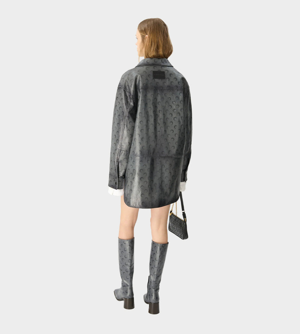 MARINE SERRE Moon Airbrushed Leather Overshirt