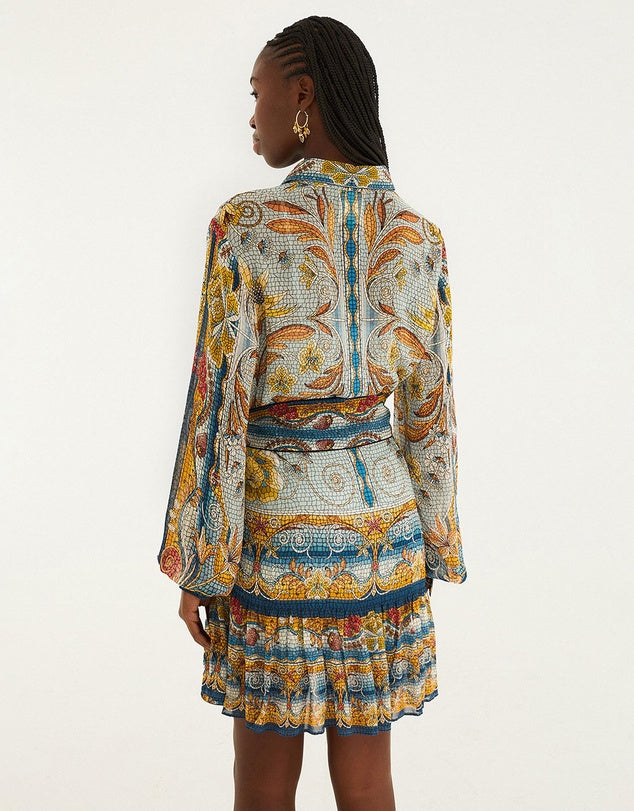 Farm Rio Mosaic Garden Mini Dress