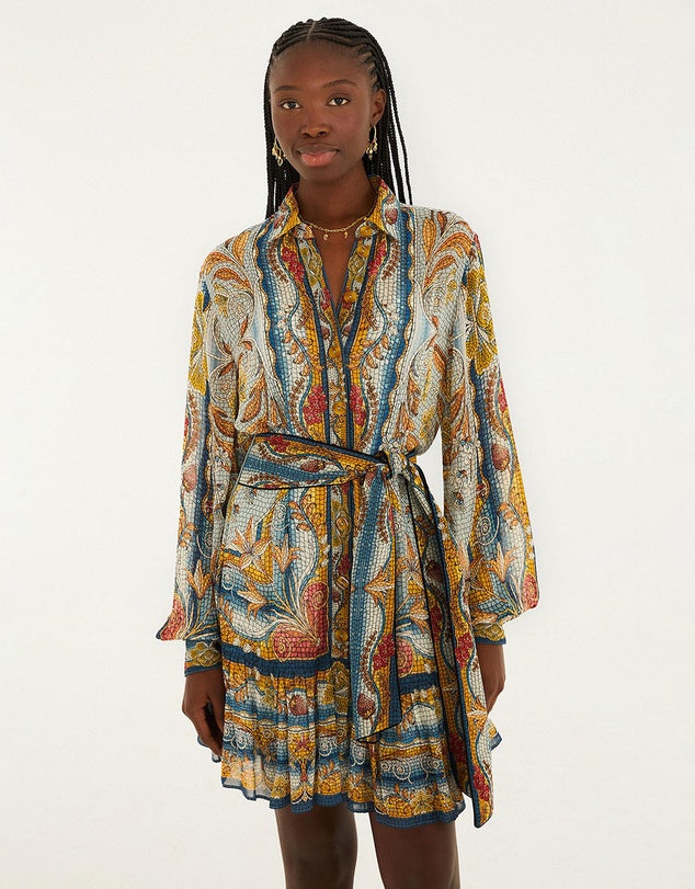 Farm Rio Mosaic Garden Mini Dress